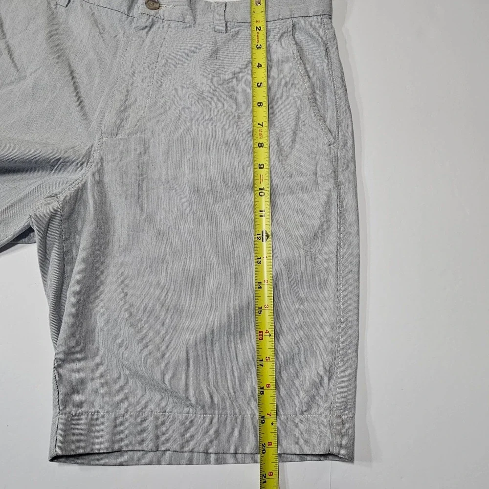 J.Crew‎ Club Men's Grey White Micro Stripe Chino Shorts Size 35W 11 Inseam